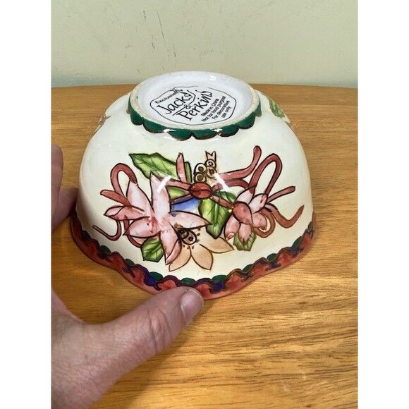 Jacks & Perkins Decorative Ceramic Hand Painted Scalloped Rim Bowl with Flowers - Picture 10 of 14